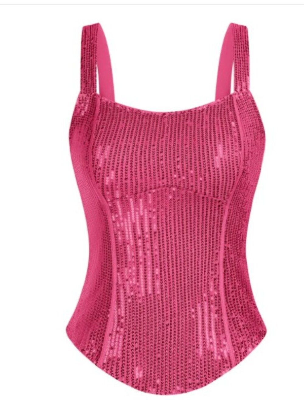 Grace Karin Women's Buster Corset Top  Slim Sequin Pink Sleeveless sz XL NWT NEW
